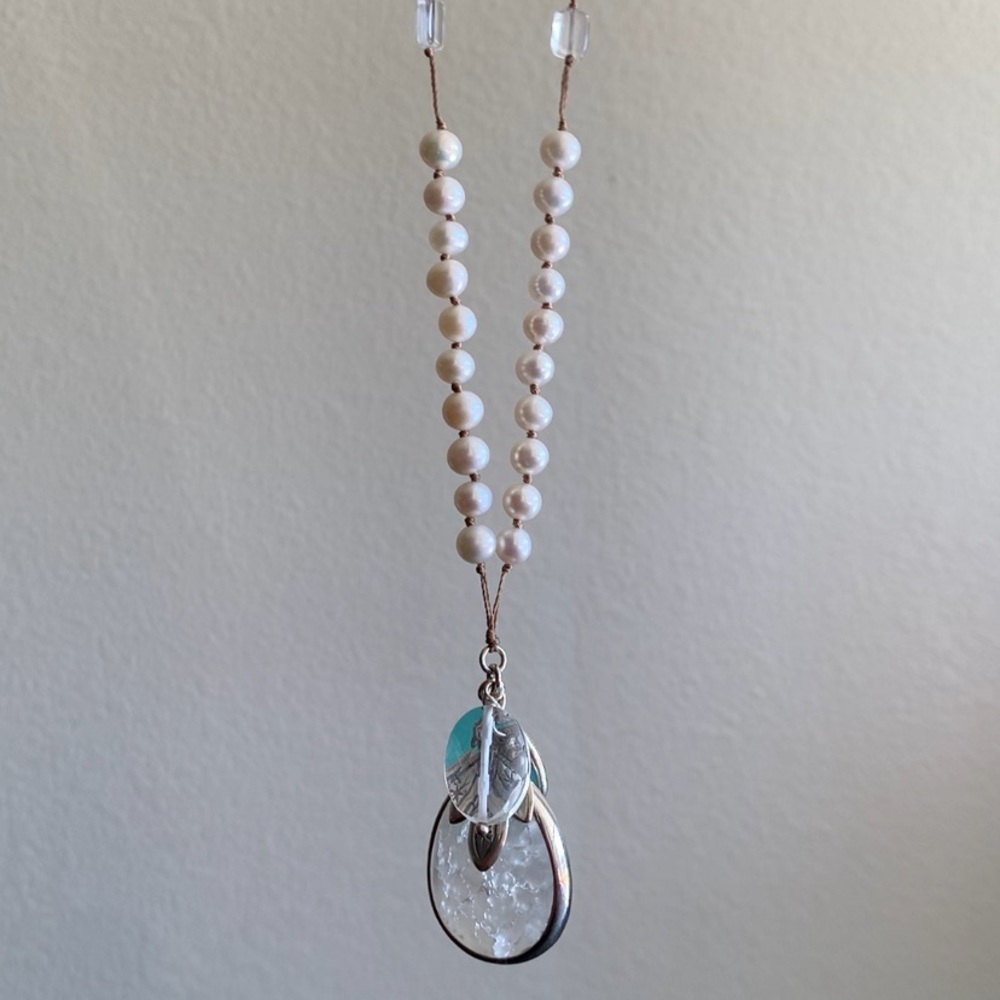 Beaded Silpada Necklace W/ 4 Pendants